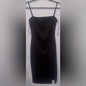 G by Guess Anna Suede Black Midi Dress